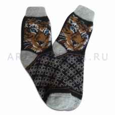 Шерстяные носки, мужские  "Тигр" Шерсть 100% (Россия)